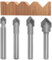 4pcs 90 Degree V Groove Router Bit Set, 1/4 Shank, Carbide Tips, V Grooving Cutters for Wood Carving, Engraving & Signmaking - Cut Dia. in 1/4”, 5/16”, 3/8”, 1/2