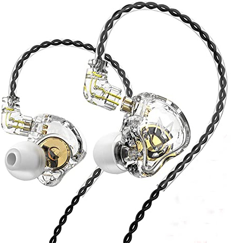 KAMINRUN TRN MT1 in-Ear Earphone Headphones, HiFi in-Ear Earphone Earbud with New 10mm Composite Magnetic Dynamic Driver in Ear Monitor Earbuds with Detachable C Pin 0.75MM Cable(no mic,Transparent)