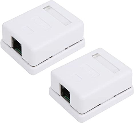 Kavolet 2 Stück RJ45 Aufputzdose Cat6 Single Port Desktop Netzwerk Anschlussdosen für Office Home ß