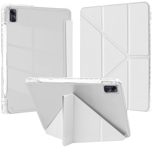 EspZanthic Custodia per Xiaomi Redmi Pad SE 11 Pollice 2023 con Portapenne, 6-in-1 Angoli di Visione Multipli Supporto a Forma di Y, Cover Trasparente Posteriore