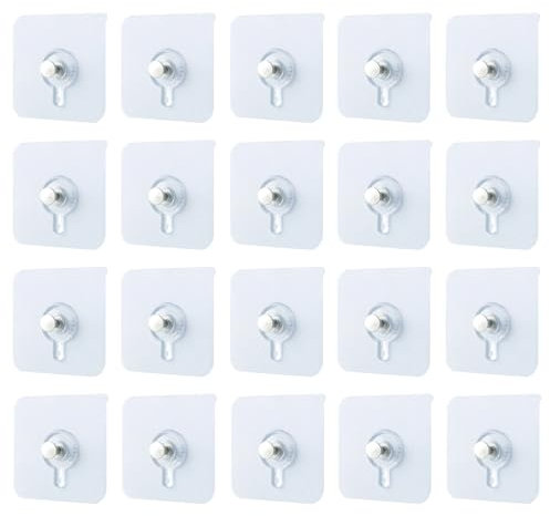 Ganchos Autoadhesivos para Cuadros,20Pcs Ganchos Adhesivos para Pared Transparente Tornillos Adhesivos Ganchos Cuelga Cuadros Sin Clavos para Fotos,Pinturas Decorativas