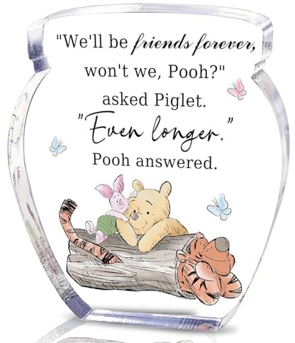 Hunny Pot Shape Acrylic Desk Decor Bear Friendship Gifts for Women Inspirational Gift, Pooh Quotes Desk Accessories, Birthday Presents Graduation Gifts for Women Mom Sister Best Friend - 05