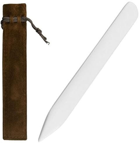 Genuine Bone Folder Paper Creaser Set Scorer Crease Marker Card Making Office Supplies Handmade Book Bookbinding Craft Scoring Folding Creasing Paper Crafting Scrapbooking Tool DIY Leather Burnishing