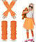 Stulpen Kinder, 80er Jahre Stulpen Kinder mit Neon Fischnetz Handschuhe Warm Leg Warmers Kids Schweißbänder Stulpen 80er Neon Kind Stulpen Glitzer für Mädchen Fancy Kleid (Orange, Einheitsgröße)