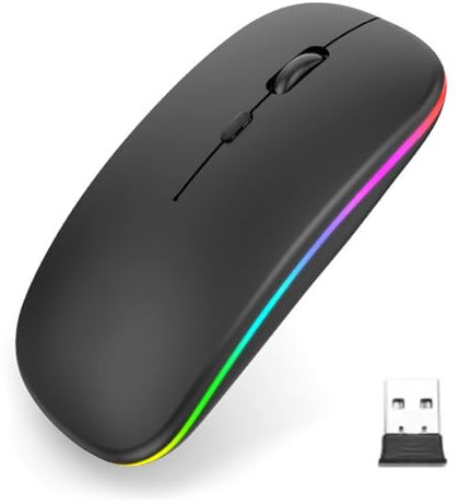 NHQZ Ratón Inalámbrico Bluetooth Compatible con Portátil/Macbook/iPad/iPhone (iOS 13.1.2 y superior) 3DPI Mini Ratón Recargable Ajustable Bluetooth4.0(e)