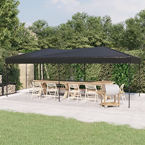 Gecheer Partyzelt Faltbar Gartenzelt Festzelt Pavillon Zelt Gartenpavillon Gazebo Gartenlaube Bierzelt Faltzelt Camping Anthrazit 3x6 m