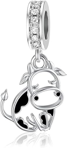 HARMONY BOLA Cow Charm 925 Sterlingsilber Rosa Panda Perle für Armband Tier Perlen Schmuck Geburtstagsgeschenke für Frauen Mutter Tochter