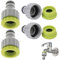 4 Stück Gardena Hahnverbinder, Gartenschlauchanschluss Adapter，1/2 Zoll 3/4 Zoll 2-in-1 Garten Hahnverbinder Wasserhahnanschluss, Gartenschlauch Anschluss, Für Garten Bewässerungs(Grün)