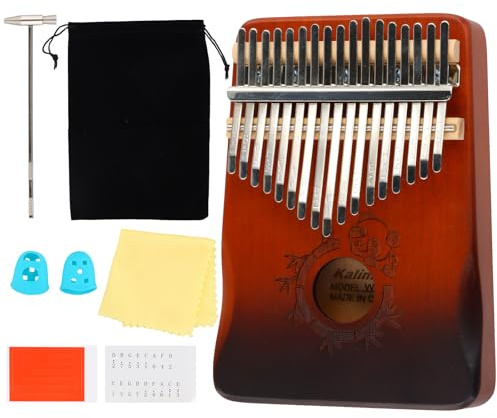 17 Tasten Fingerklavier Massivholz, Kalimba Daumenklavier, Tragbares Daumenklavie, Kalimba Geschenke, Thumb Piano, Musikinstrument für Anfänger, Studenten und Musikfans (C)