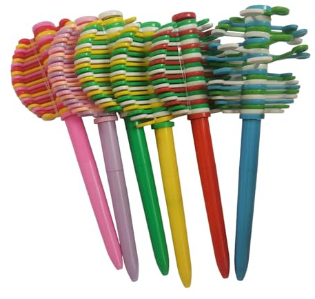 Dcaknri 6Pcs Lustige Spinner Stift Twist Action Kugelschreiber Dekompression Für Student Erwachsene Wrting Zeichnung Stress Relief Glatte Schreibgeräte