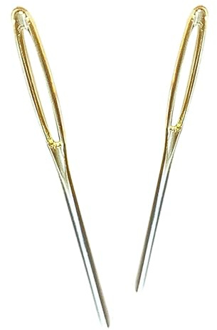 Darning Needles for Wool,2 Pcs Large Eye Sewing Needles,6cm & 7cm | Polished metal needles with long eyes and rounded tips,Wool Yarn Sewing Needle for Yarn Sew Darn and Wools Knitting