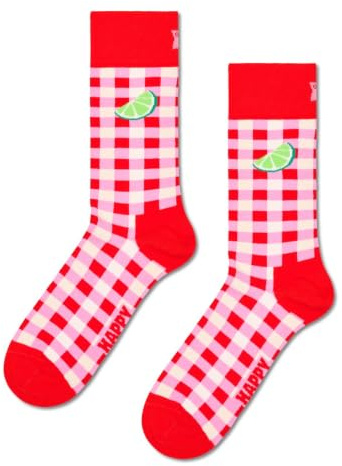 Happy Socks Crew-Socken mit Vichy-Karo-Muster für Herren und Damen, 36-40 & 41-46