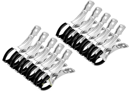 carotoe 10Pcs Heavy Duty Swimming Pools Windproof Clip Stainless Steel Hanger Spring Clamps Fasteners with Handle Heavy Duty Windproof Spring Clip