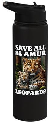 Save The Amur Leopard Stainless Steel Insulated Water Bottle