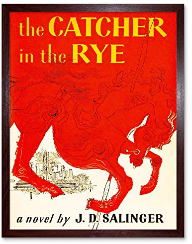 Wee Blue Coo Book Cover Catcher Rye Salinger Classic Red Horse City Novel Art Print Framed Poster Wall Decor Kunstdruck Poster Wand-Dekor-12X16 Zoll