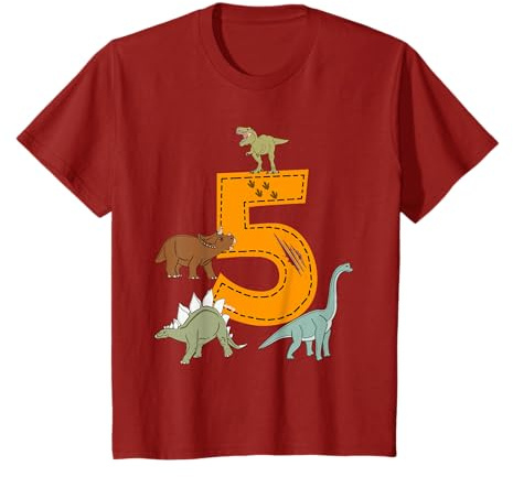 Kinder Geburtstagsshirt 5 Jahre Junge Dinosaurier Dino T-Shirt