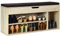 COSTWAY Schuhbank mit Sitzfläche und Stauraum, 104 x 30 x 48 cm, Garderobenbank Schuhregal Holz, Schuhablage Schuhschrank aufklappbar, Sitzbank mit Regal, Sitzkissen (Braun)