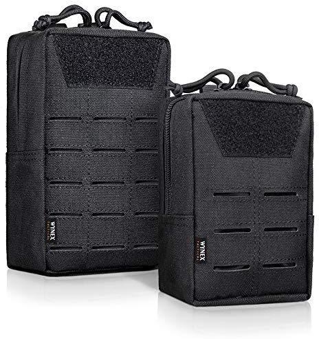 WYNEX Tactical Molle-Taschen im lasergeschnittenen Design, 2er-Pack Utility EDC-Tasche Kompakte Geräteausrüstungstasche Kleine Organizer für Militärtaschen Modular Tools-Zubehör PALS-kompatibel