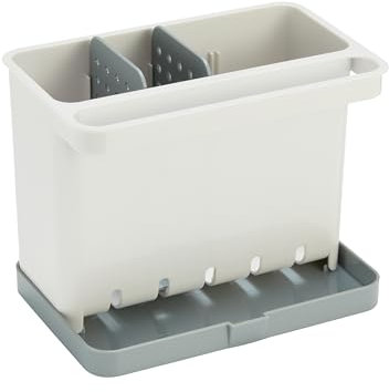 Amazon Basics – Aufbewahrungslösung/Schwammhalter für die Küchenspüle, Standardausführung, Acrylnitril-Butadien-Styrol (ABS),Weiß