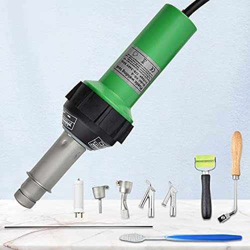 InLoveArts 1600W Heat Gun Plastic Welding Kit Hot Air Gun 30-680℃ PVC Plastic Hot Air Gun Kit Handheld Plastic Welder with Speed Nozzles Roller Pe Plastic Rod