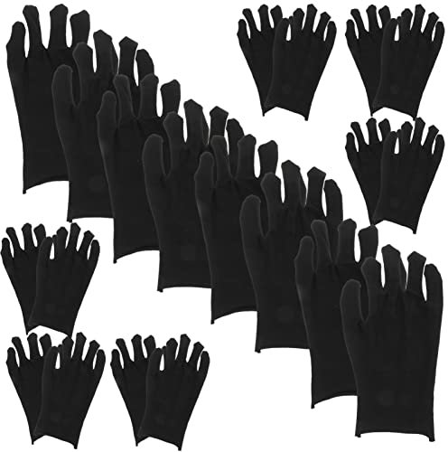 HEALLILY 12 Pairs Cotton Gloves - Reusable Cleaning & Protective Gloves for Industrial Labor & Gardening - Black