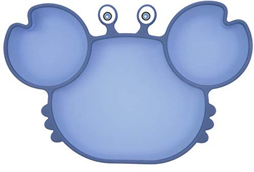 Linowos Silicone Suction Plate for Toddlers - Self Feeding Training Divided Plate Dish and Bowl for Baby Kids, Fits for Most Highchairs Trays, Microwave & Dishwasher Safe