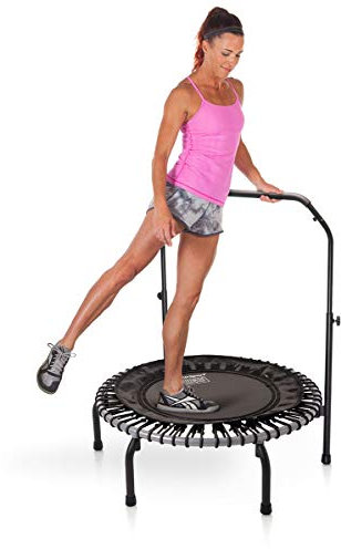 Testsiegertrampolin - JumpSport Fitnesstrampolin - Gummiseile (Modell 350) Premium Minitrampolin - Indoortrampolin - Top Qualität inklusive Haltegriff - mit Langzeitgarantie