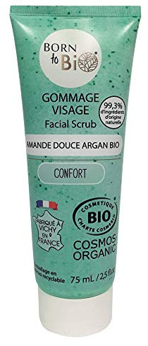 Born to Bio Süßes Mandel-Argan-Gesichtspeeling, 75 ml