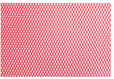 Chapa perforada - agujero romboidal. Tamaño 100x 33 x 2mm grossor. Tamaño interior agujero 7x3mm (Rojo)