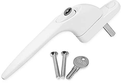Yale uPVC Universal Window Handle Inline Locking Espag Double Glazing White 15mm