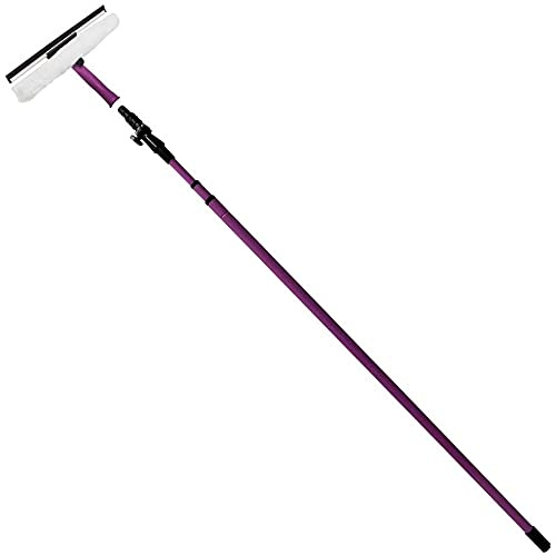 Sarrah Window Cleaner - Magnetic Squeegee - Extendable 3.5M Steel Purple
