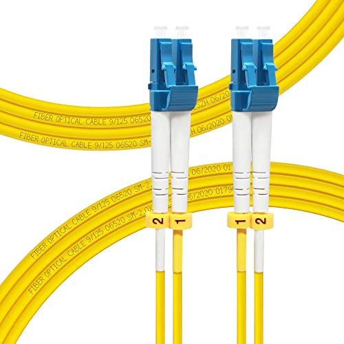 FLYPROFiber 5M OS2 LC auf LC LWL Glasfaser Patchkabel | Längenoptionen: 0,2m-200m, 1G/10GB Singlemode Duplex, 9/125um SMF Kabel LSZH 5 Meter