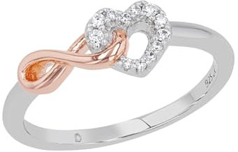 s.Oliver Ring 925 Sterling Silber Damen Ringe, mit Zirkonia synth., Bicolor, Infinity, Kommt in Schmuck Geschenk Box, 2032576