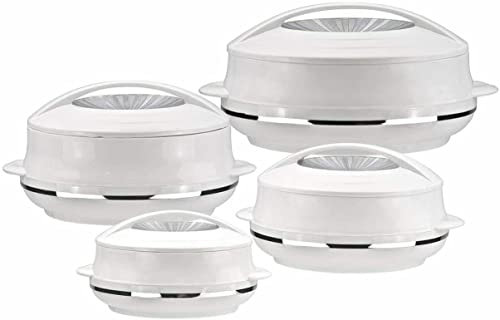 SCHOFIELD AND BLOOM Calentador de platos aislado con tapa, cacerola caliente de doble pared, utensilios de cocina de acero inoxidable, recipientes de almacenamiento de alimentos fríos y calientes,