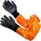 Gastody Chemikalienbeständige Handschuhe, extra lang, L 69,8 cm, Gummihandschuhe, strapazierfähig, lange Gummihandschuhe, PVC, wasserdichte Handschuhe mit Baumwollfutter für Fischereimaschinen,