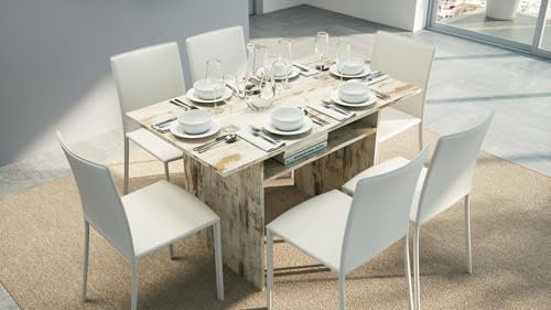 Dmora Consolle allungabile Lavanda, Tavolo da pranzo con Apertura a Libro, Consolle Multiuso allungabile, 100% Made in Italy, 120x70h75 cm, Vintage