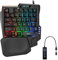 CHONCHOW Tastiera da gioco con una mano, 35 tasti, LED arcobaleno, USB cablata, ergonomica, con poggiapolsi, mini portatile, compatibile con PS4/PS5/Xbox/PC/laptop
