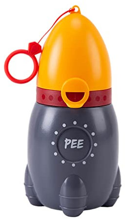 Toddmomy Portable Kids Travel Potty Pee Cup - Children Urinal Bottle for Camping, Car, and Emergency Use, Orange, 7.28 X 3.54 X 3.54 Inches, Leakproof and Durable