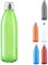 TIENDA EURASIA® Botella de Agua Transparente, 650 ml, con Cuerpo de Cristal y Tapon a Rosca de Acero Inoxidable, Bidon para Camping, Gimnasio, Oficina, Botella Resistente, Color Verde