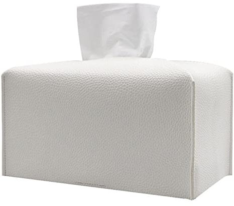 RANRAO Taschentuchbox-Halter, Leder, quadratisch, rechteckig, Schreibtisch-Servietten-Aufbewahrungshalter, Taschentuchbox, Rollenpapierspender für Haushalt, Büro
