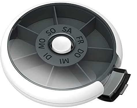 Pillen-Organizer, 2 Stück 7-Tage-Pillen-Organizer, Pillnuss-Wochenplaner für tägliche Medikamente, Vitamine, Nahrungsergänzungsmittel, BPA-frei, versiegelte Verpackung, Pillen-Erinnerung (schwarz)