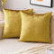 EMEMA Samt Kissenbezug Kissenhülle Dekorative Dekokissen Sofakissen Lendenkissen Wurfkissenbezug mit Verstecktem Reißverschluss Schlafzimmer Sofa 2er Set 45x45 cm Golden Luxuriös
