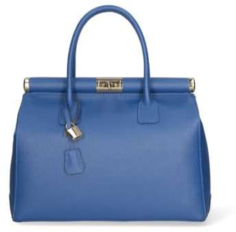 Gave Lux Damen Echtleder Handtasche, Shopper Tote City Bag, Elegante Schultertasche & Luxuriöse Umhängetasche, 35x26x16 cm, GLX22800523FBG Königsblau
