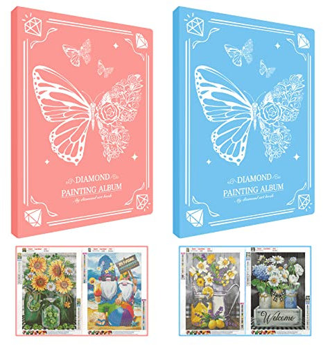 SAMISO Diamond Painting Bilder Album,2 Stück 5D Diamond Painting Bilderalbum,A3 Diamond Painting Mappe,Diamond Painting Zubehör (30 Seite)