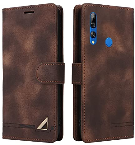 OKZone Kompatibel mit Huawei Y6P 2020/Honor 9A Hülle, Halterung Standfunktion Kartenfach Wallet Schutzhülle 360 Grad Stoßfest Premium Leder Schutzhülle Handyhülle für Huawei Y6P 2020/Honor 9A (Braun)