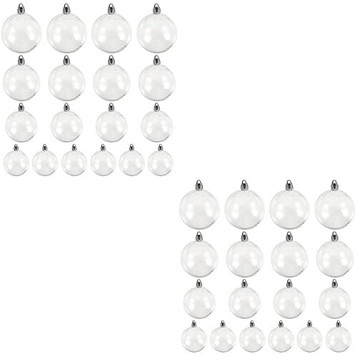 ABOOFAN 36 STK Weihnachtskugeln Befüllbare Zierkugeln Urlaub Hängende Kugel Klare Zierkugel Schillernde Ornamente Durchsichtige Ornamente Aus Kunststoff Klares Leer Plastik Glas