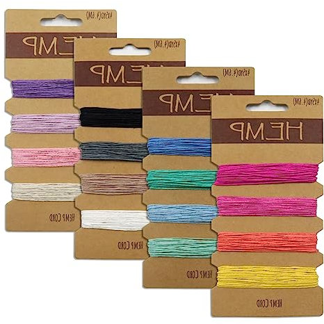 Jiazhishun 4Pcs Multicolored Linen Cotton Cord for Bracelets Keychains Craft Making Accessories