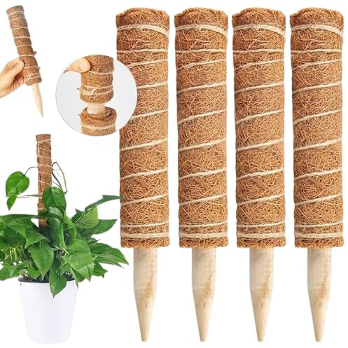 Futuro Dynamic Moss Pole (4pcs, 40cm - 160CM Height) Plant Supports for Indoor Plants, Moss Pole for Cheese Plant, Monstera & More, Plant Support Indoor