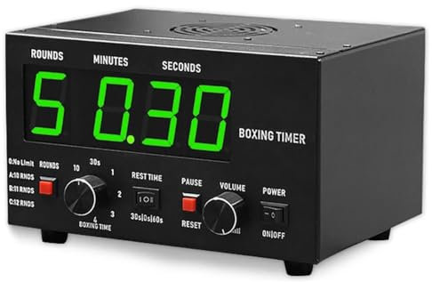 Temporizador de intervalos de boxeo, Temporizador de intervalos de gimnasio profesional con pantalla LED, Temporizador de marcador, Tiempo de entrenamiento seleccionable y repeticiones de ciclo green