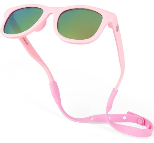 Occhiali da sole polarizzati per bambini, con cinturino, infrangibili, flessibili, per neonati da 0 a 24 mesi, Barbie Rosa, Baby